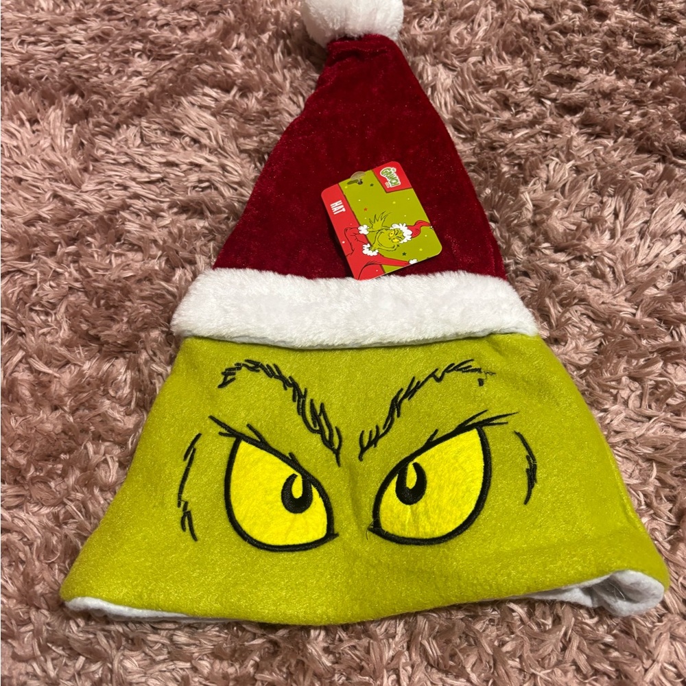 Grinch Kids Santa Hat - Red and Green